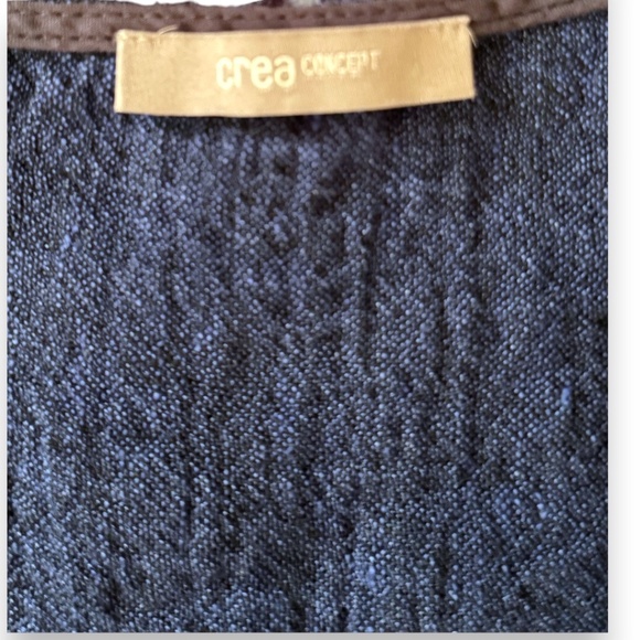 Crea Concept Navy Linen Asymmetric Tunic Top Sleeveless S/M - Picture 7 of 9